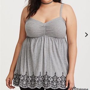 Torrid Grey Sweatheart Neck Babydoll Cami